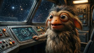 Porg on Millennium Falcon