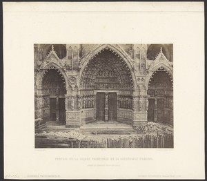 Portail de la Façade Principale de la Cathédrale D'Amiens. Robert de Luzarches Archte XIII E Siècle.