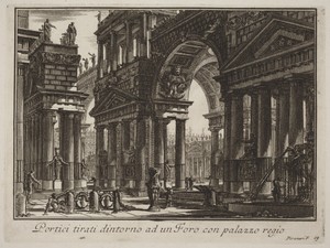 Portici tirati dintorno ad un Foro con palazzo regio