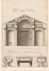 Portiek van het Pantheon in Rome en drie tombes
