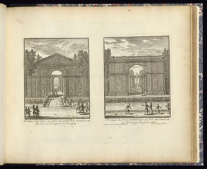 Portique de treillage au milieu du petit Bois et en face du Parterre de l’Orangerie à Chantilly (Left Plate)