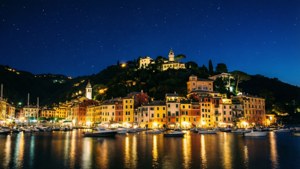 Portofino Harbor Night Lights