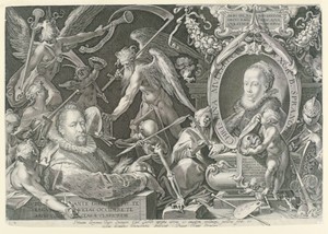 Portrait of Bartholomeus Spranger with an Allegory on the Death of his Wife, Christina Muller