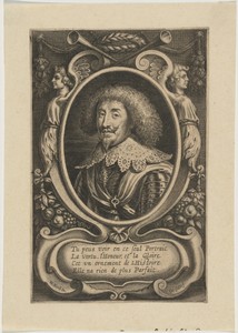 Portrait of Man in Oval with Decoration of Winged Figures