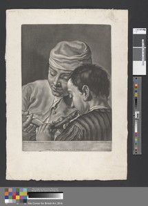 Portrait of Two Men, One Playing Recorder