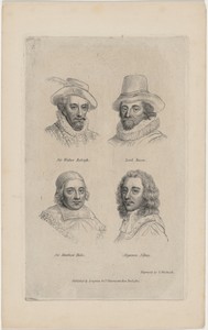 Portraits of Sir Walter Raleigh, Lord Bacon, Algernon Sidney, and Sir Matthew Hale