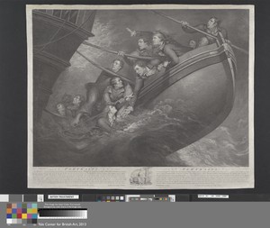 Portraits Painted from Life, Representing Capt. Englefield with Eleven of his Crew Saving Themselves in the Pinnace, from the Wreck of the Centaur, of 74 Guns, Lost Sept. 1782