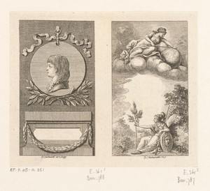 Portret en titelpagina voor de Lauenburg kalender 1781