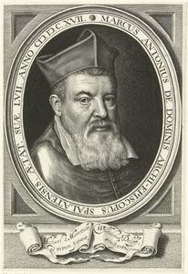 Portret van aartsbisschop Marcus Antonius de Dominis op 57-jarige leeftijd