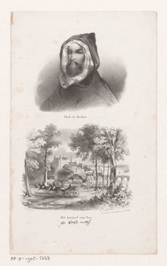 Portret van Abd al-Kader en het kasteel in Pau