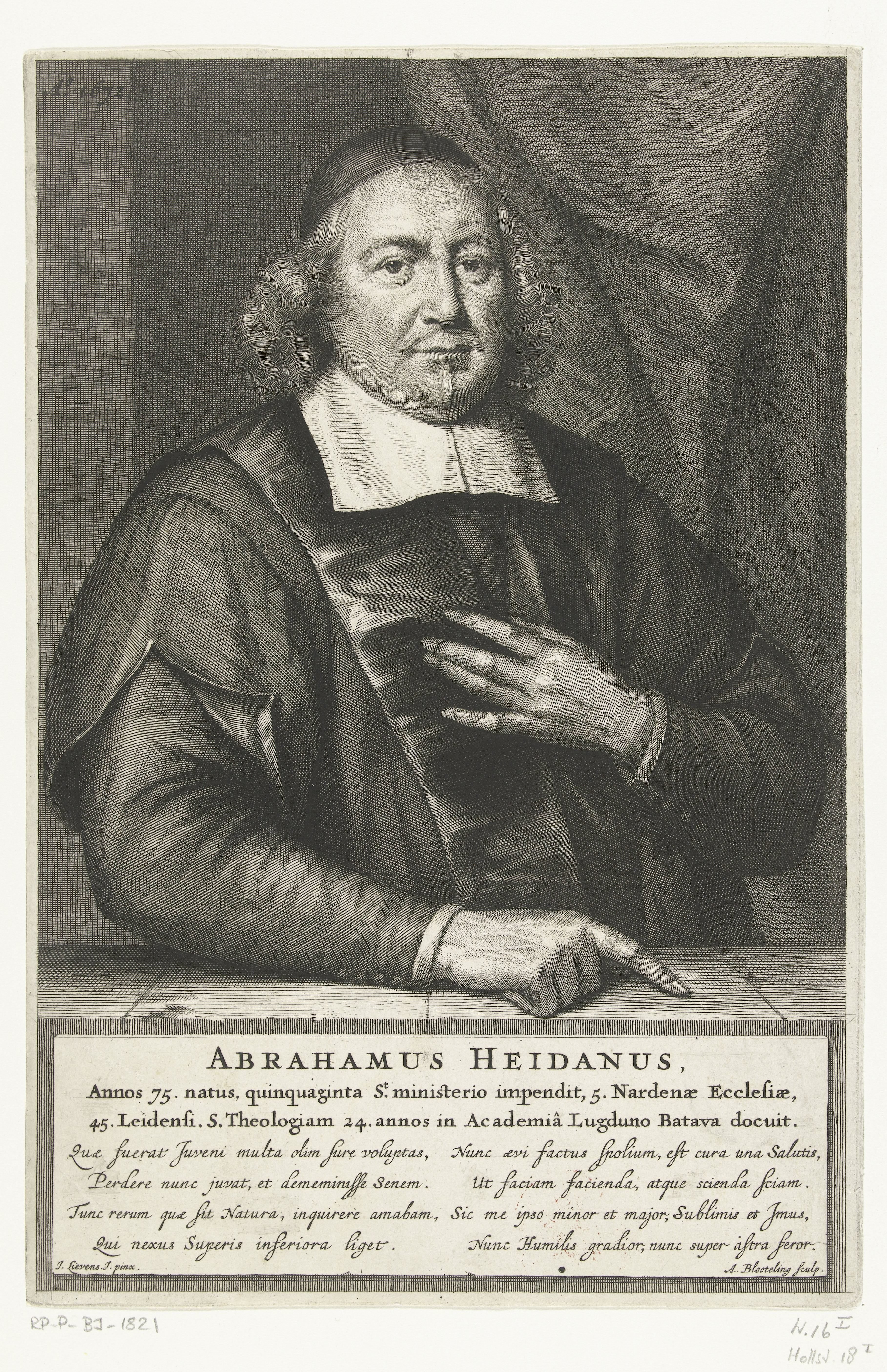 Portret van Abraham Heidanus by Abraham Bloteling