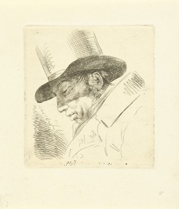 Portret van Abraham Uytenbogaart met hoge hoed