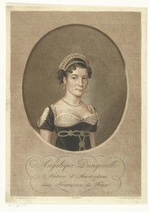 Portret van actrice Angélique Dangeville in kostuum voor toneelstuk Françoise de Foix