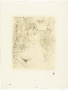 Portret van actrice Marcelle Lender buigend voor het publiek