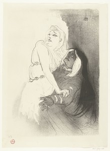 Portret van actrice Sarah Bernhardt in toneelstuk Phèdre (Phaedra)