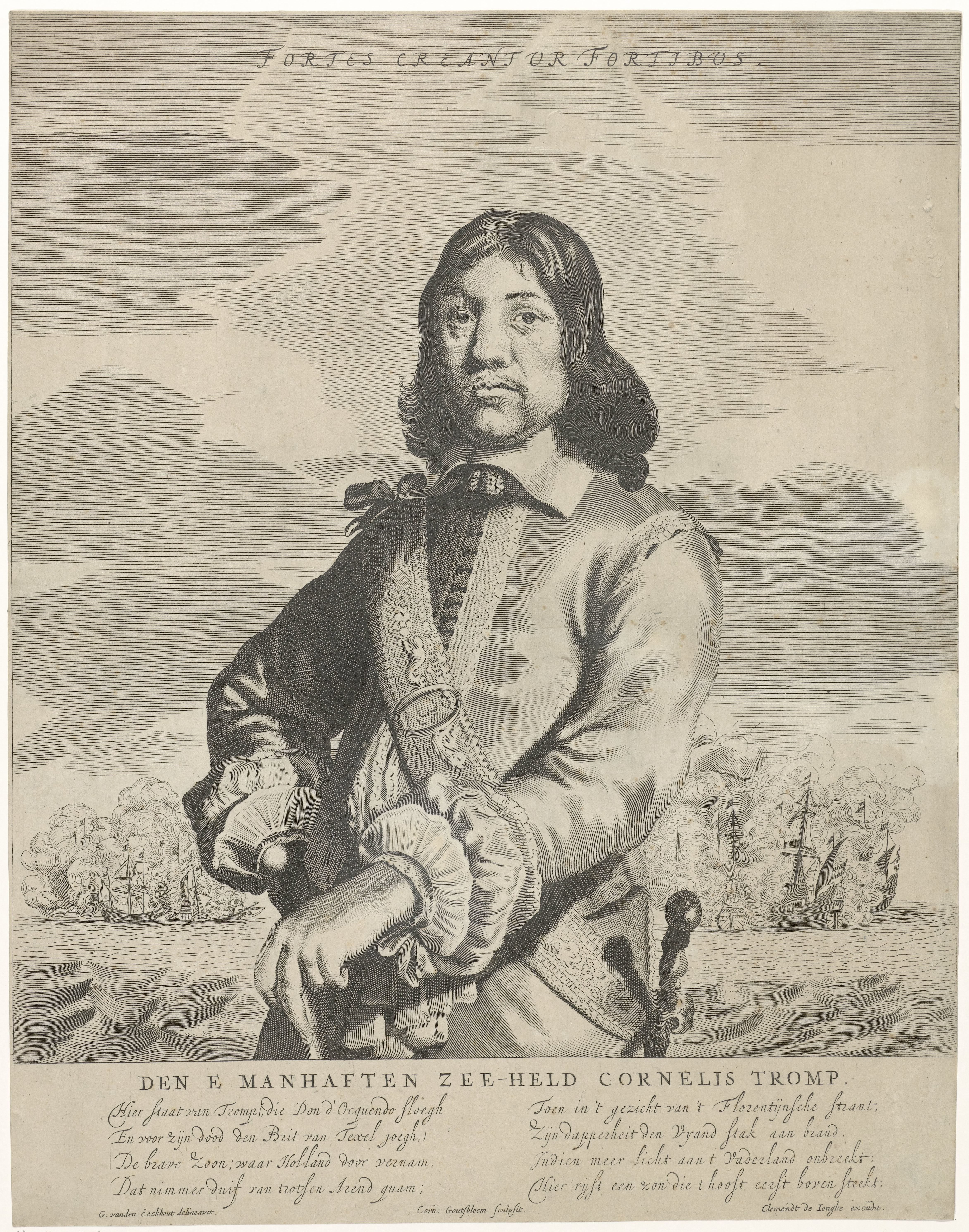 Portret van admiraal Cornelis Tromp by Cornelis Goutsbloem