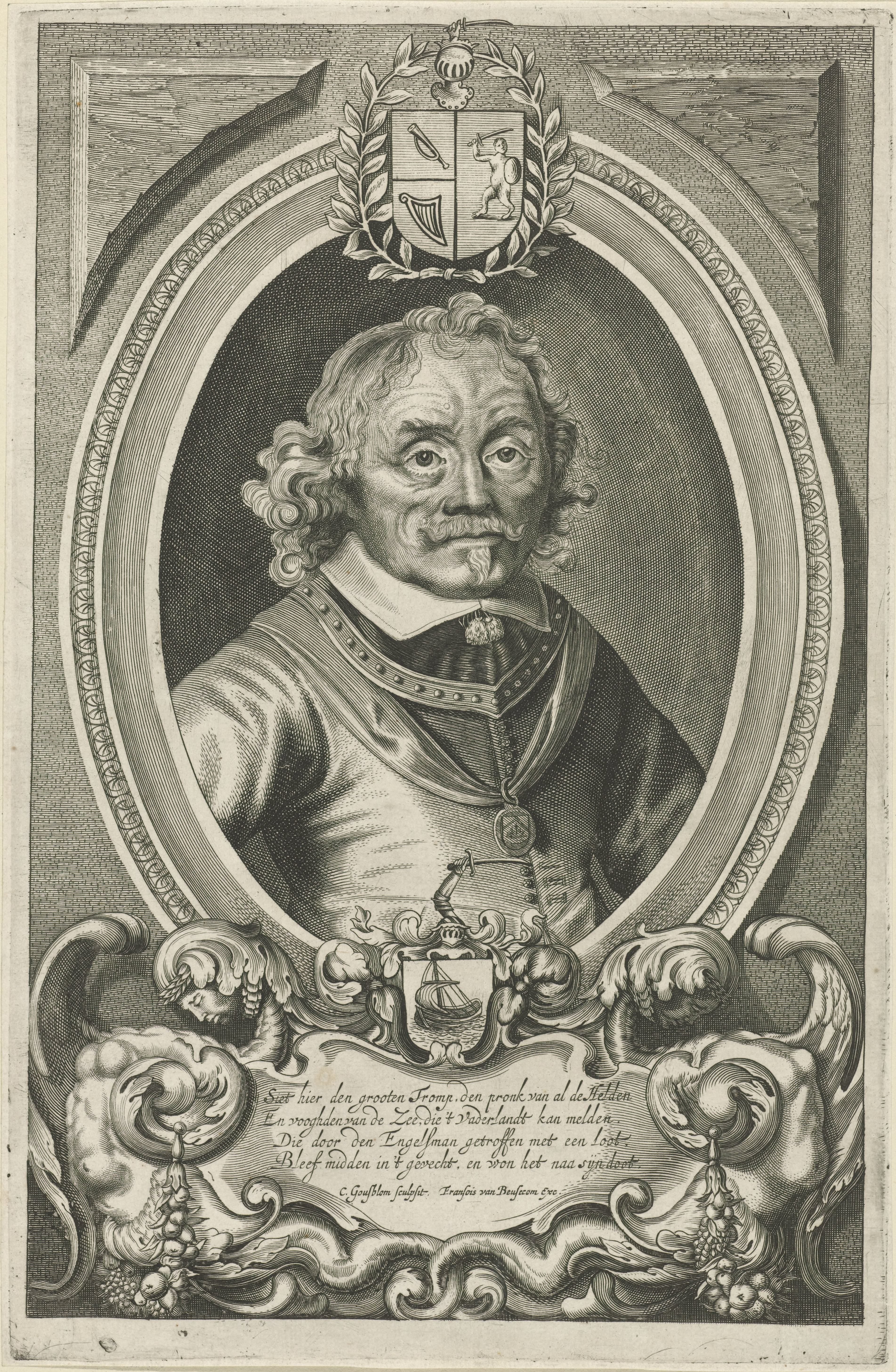 Portret van admiraal Maarten Harpertszoon Tromp by Cornelis Goutsbloem