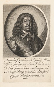Portret van Adolf Wilhem von Krosigk gezant van graafschap Hessen-Kassel