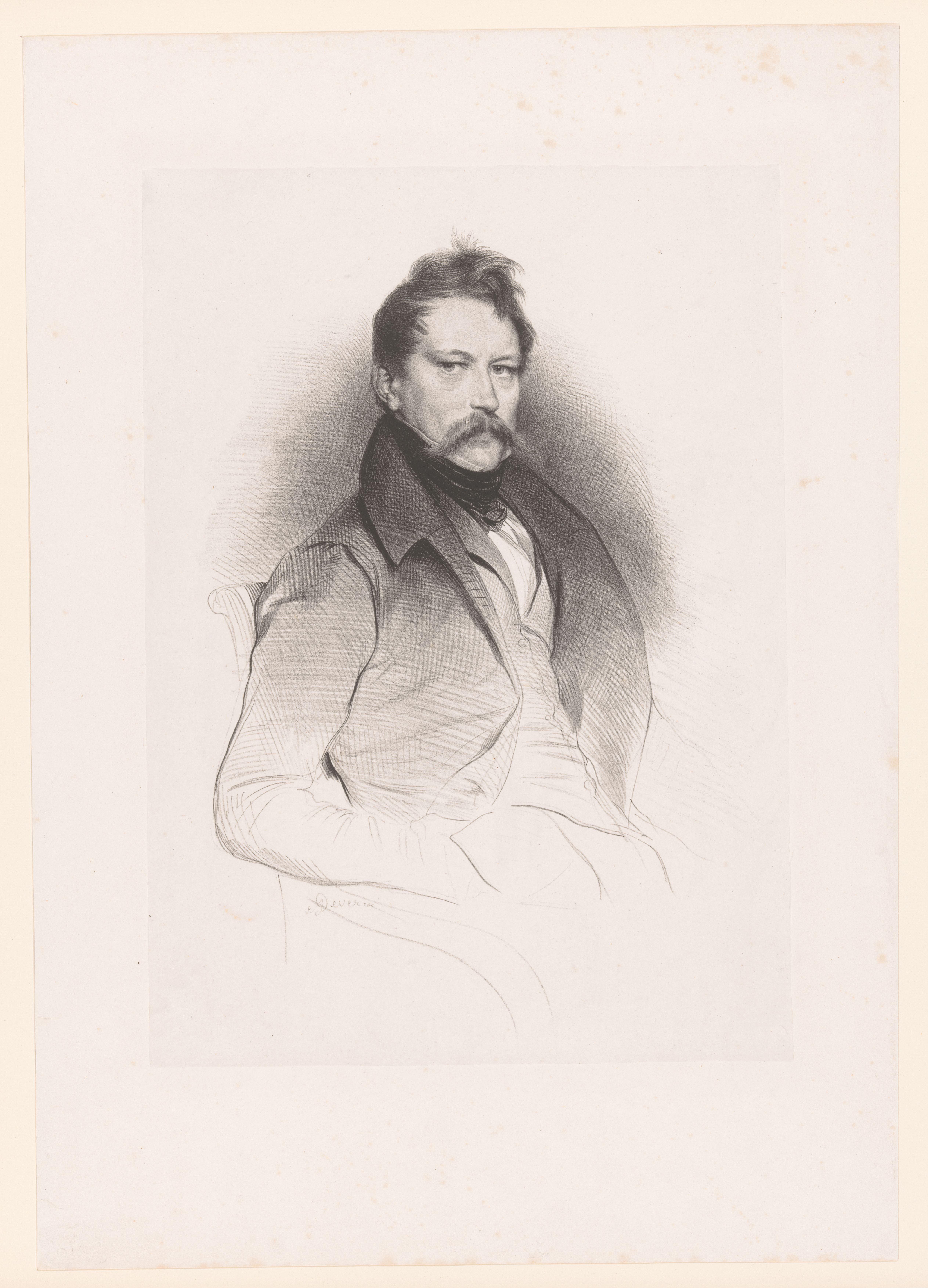 Portret van Adolphe Dittmer by Achille Devéria