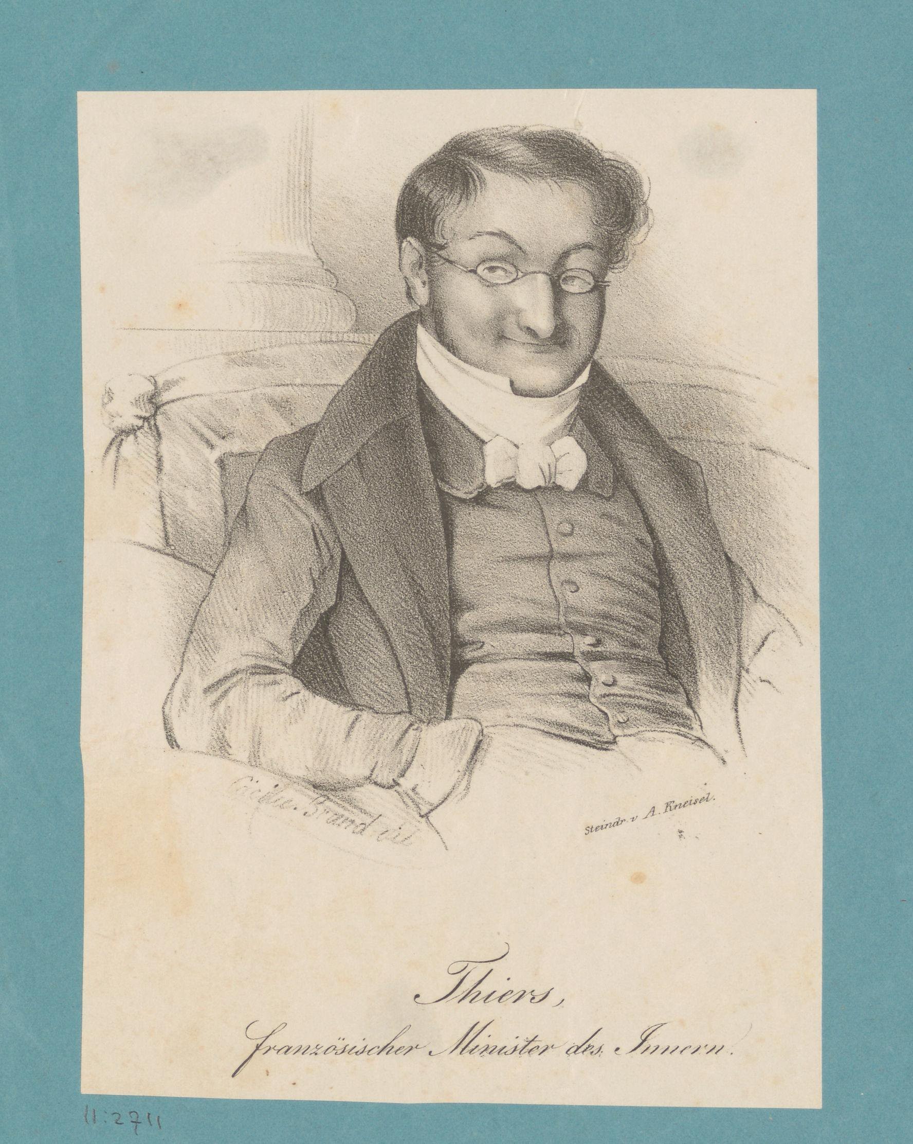 Portret van Adolphe Thiers by Cäcilie Brandt