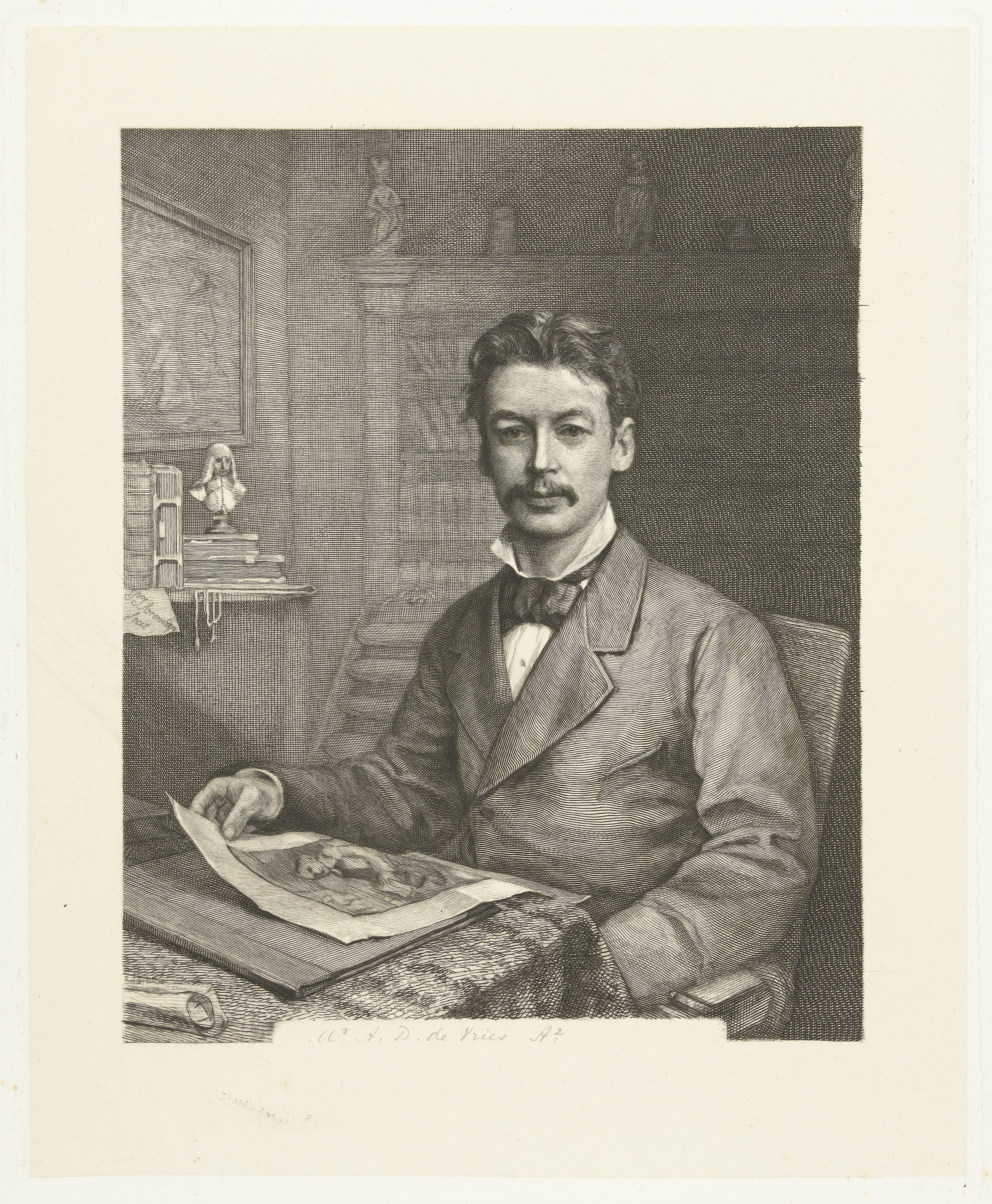 Portret van Adrianus Daniel de Vries Abzn. by Petrus Johannes Arendzen