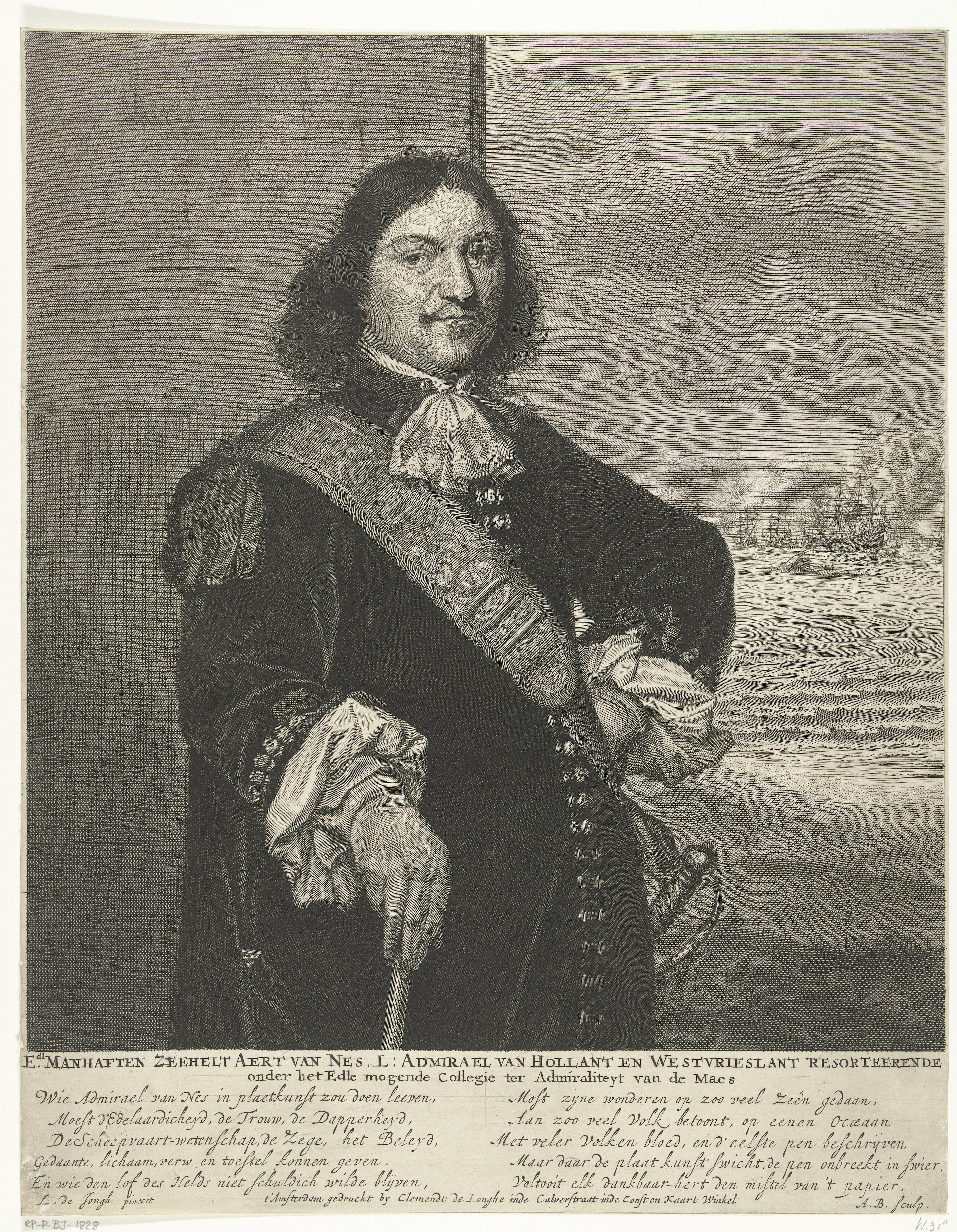 Portret van Aert Jansz. van Nes by Abraham Bloteling