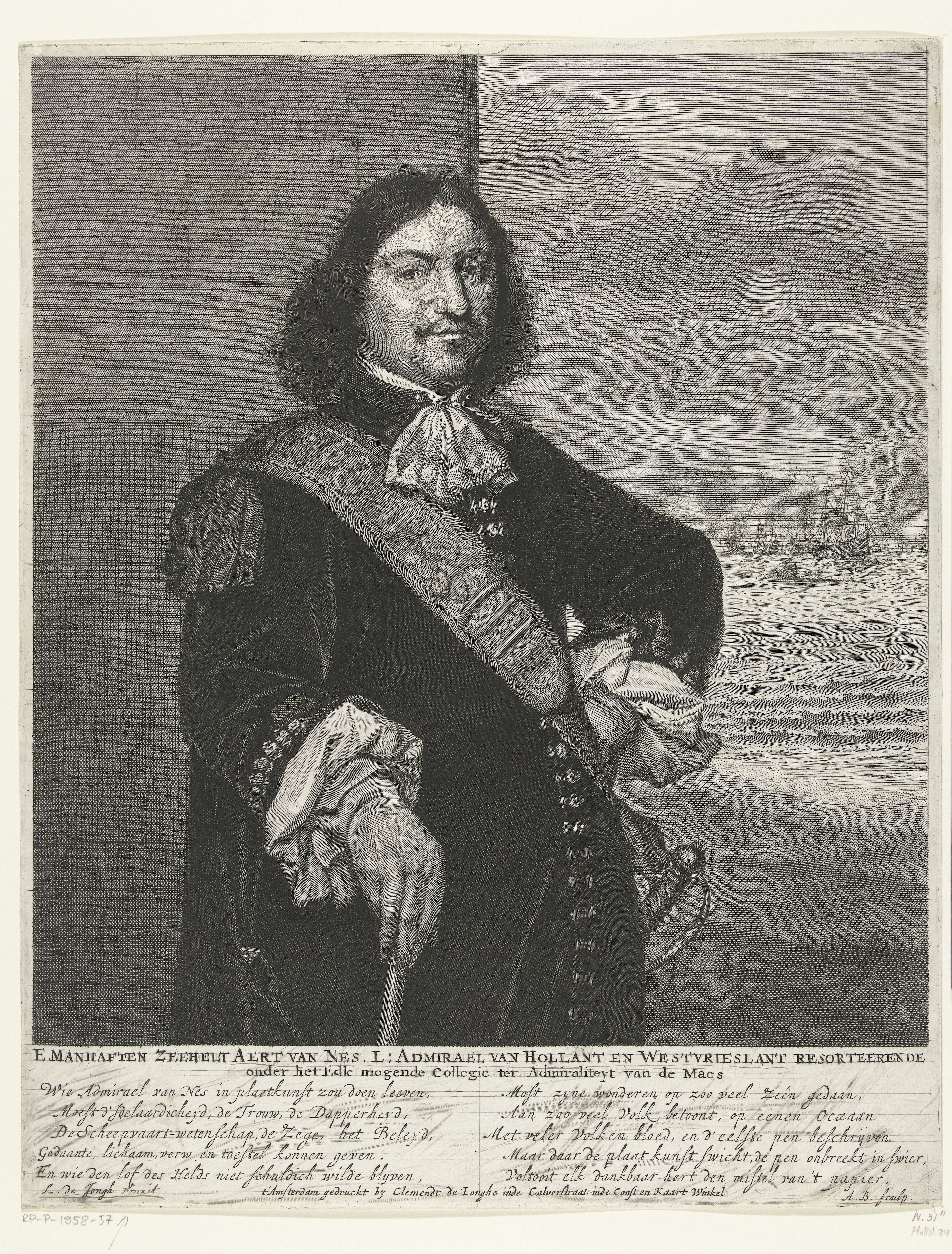 Portret van Aert Jansz. van Nes by Abraham Bloteling