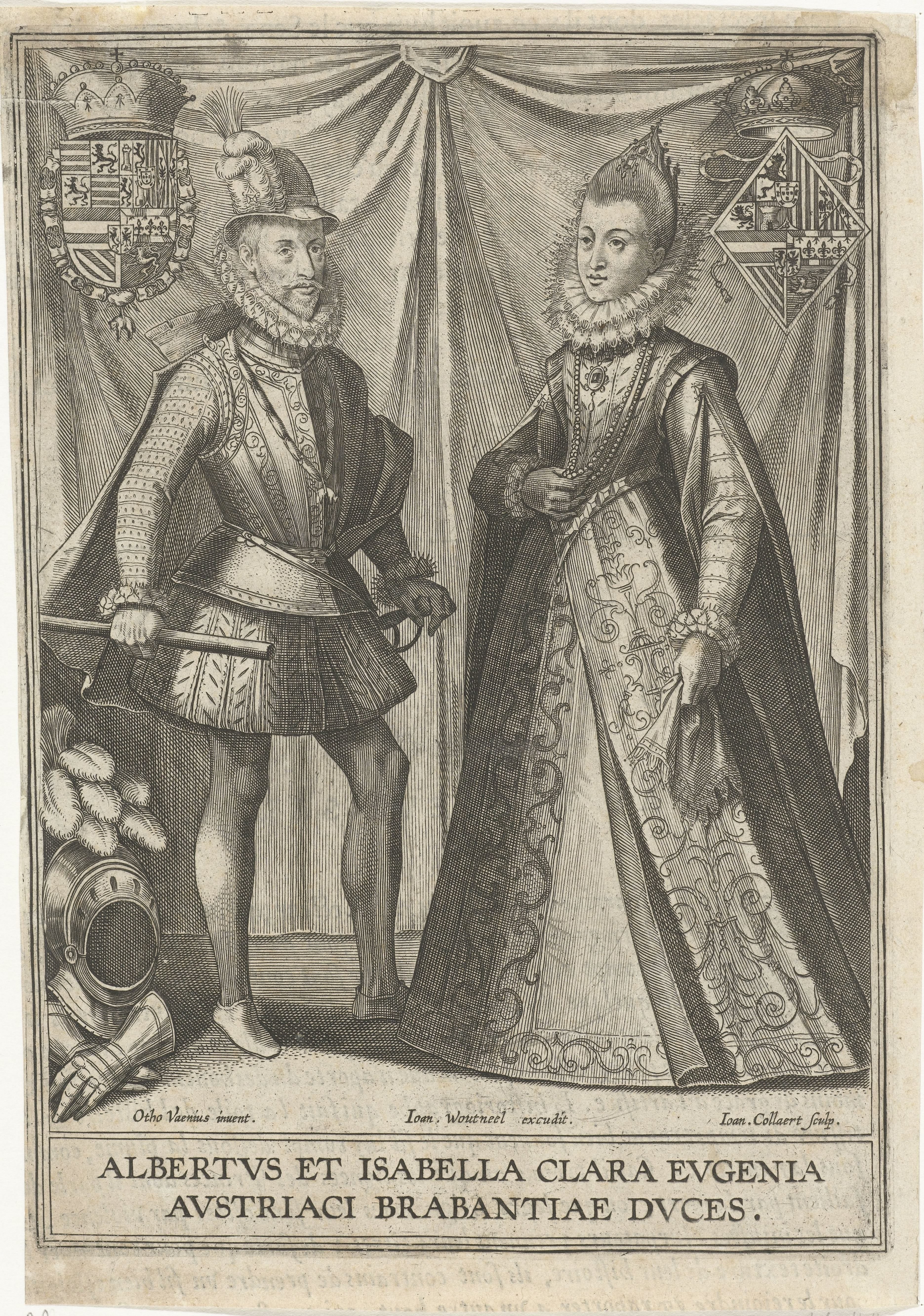 Portret van Albrecht en Isabella van Oostenrijk by Jan Collaert (II)