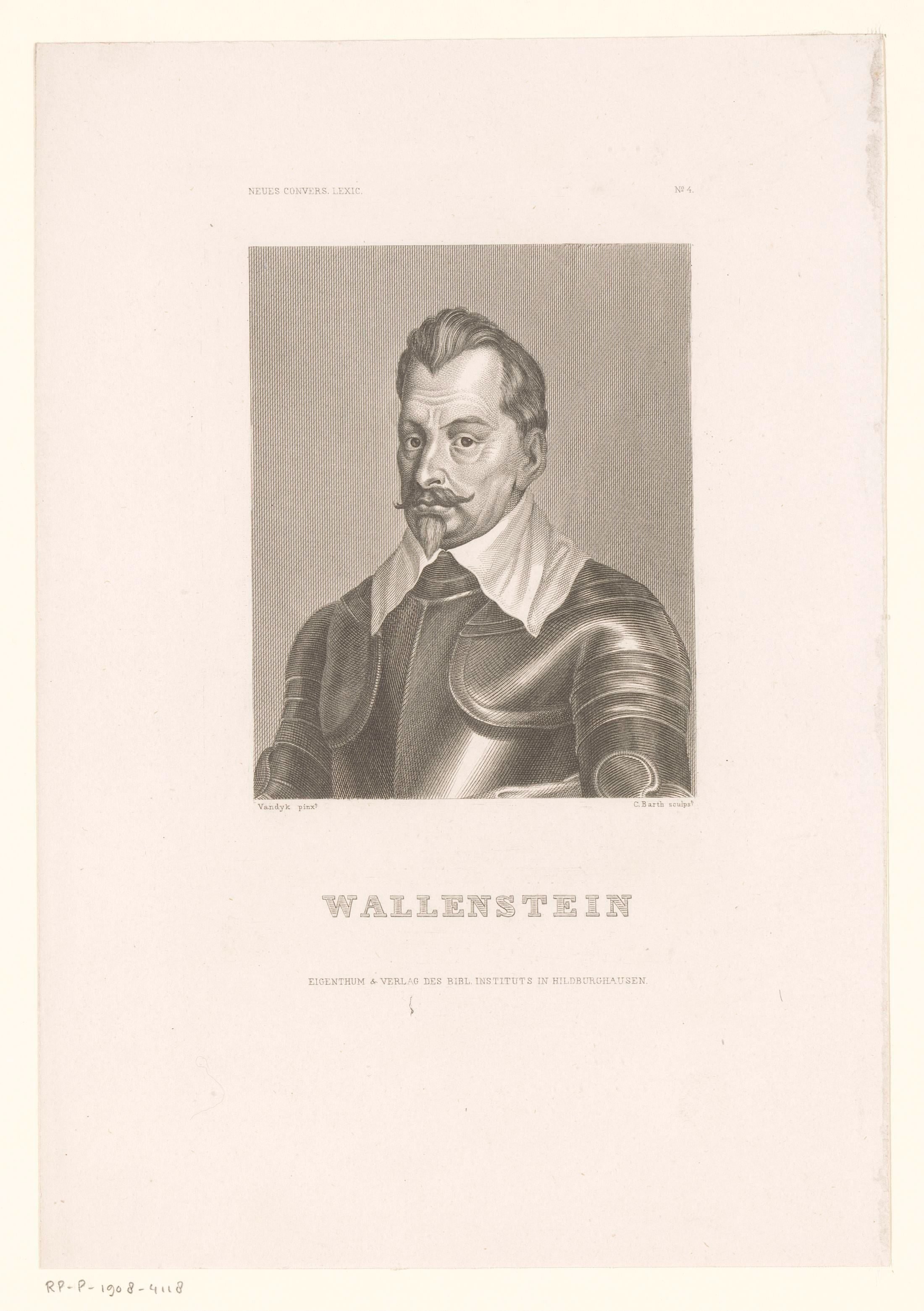 Portret van Albrecht von Wallenstein by Karl Barth