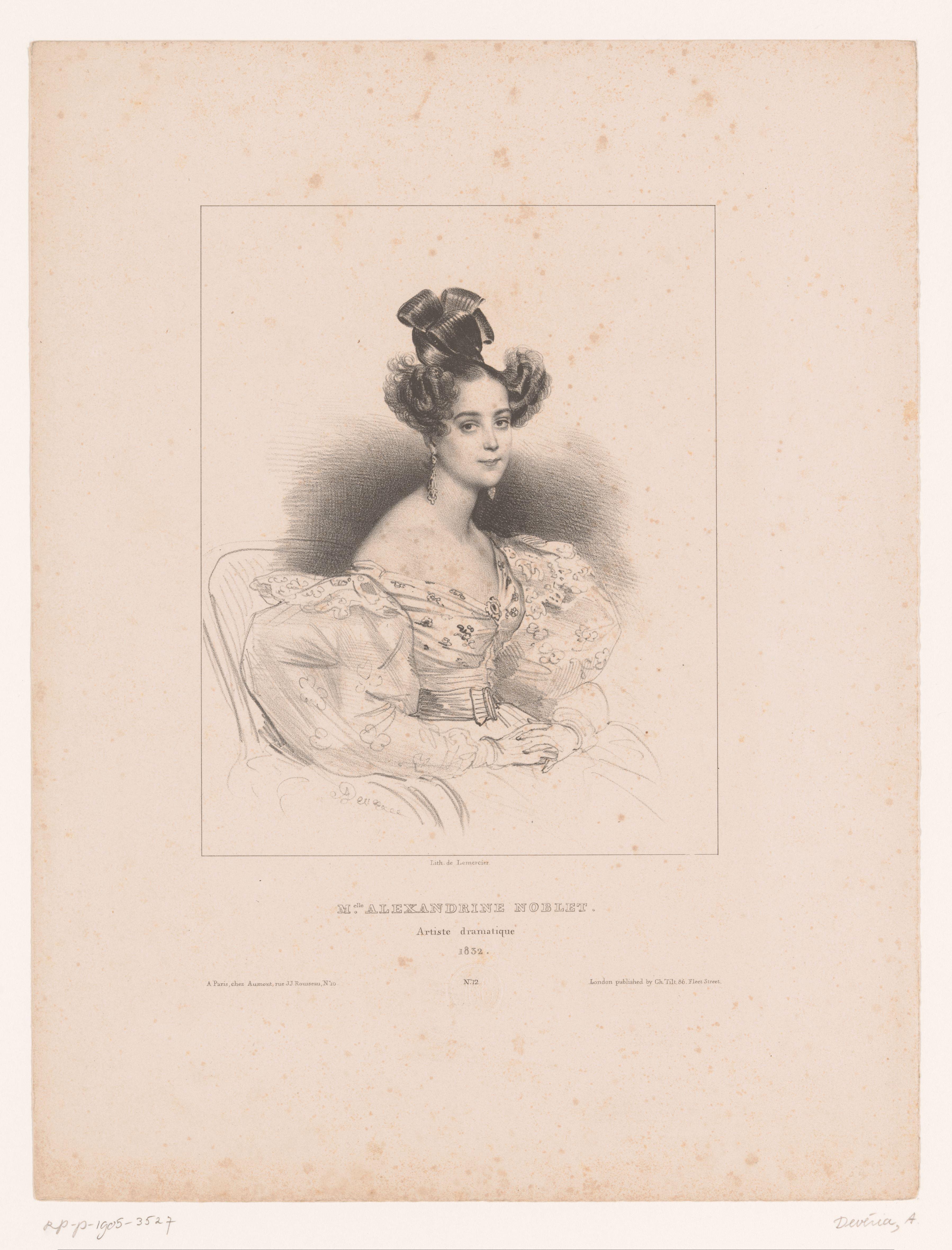 Portret van Alexandrine Noblet by Achille Devéria