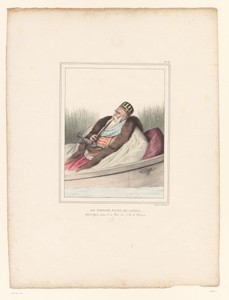 Portret van Ali, pasja van Ioannina in een roeiboot op het Meer van Butrint
