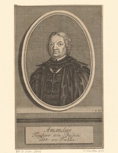 Portret van Amandus von Buseck, vorst-abt van Fulda
