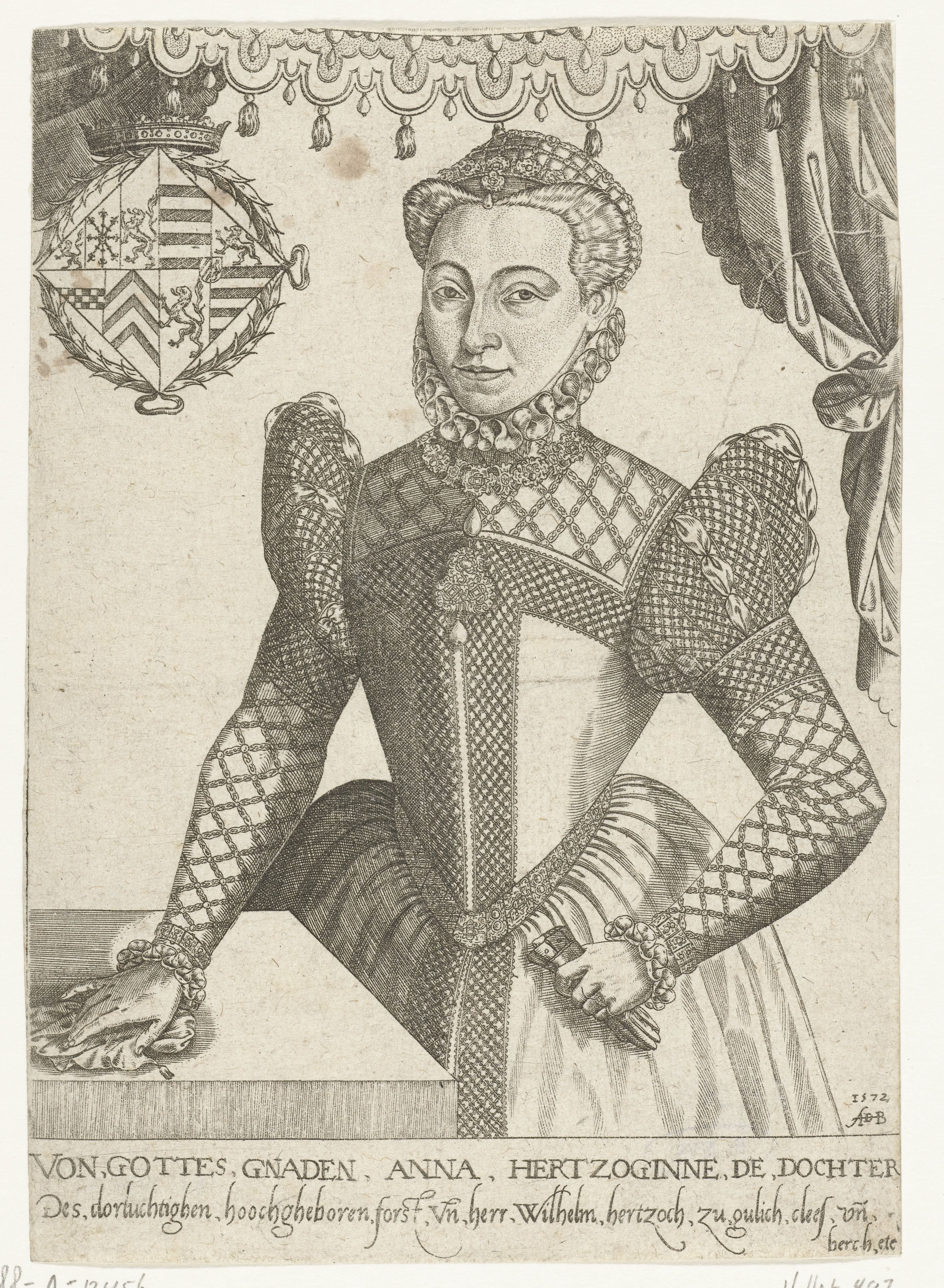 Portret van Anna van Kleef by Abraham de Bruyn