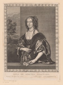 Portret van Anne Dalkeith, hertogin van Morton in ornamentele lijst