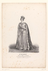Portret van Anne Dussert als Duchesse de Mets in de vaudeville La Dame des Belles Cousines