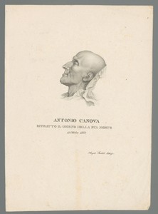 Portret van Antonio Canova op zijn doodsbed
