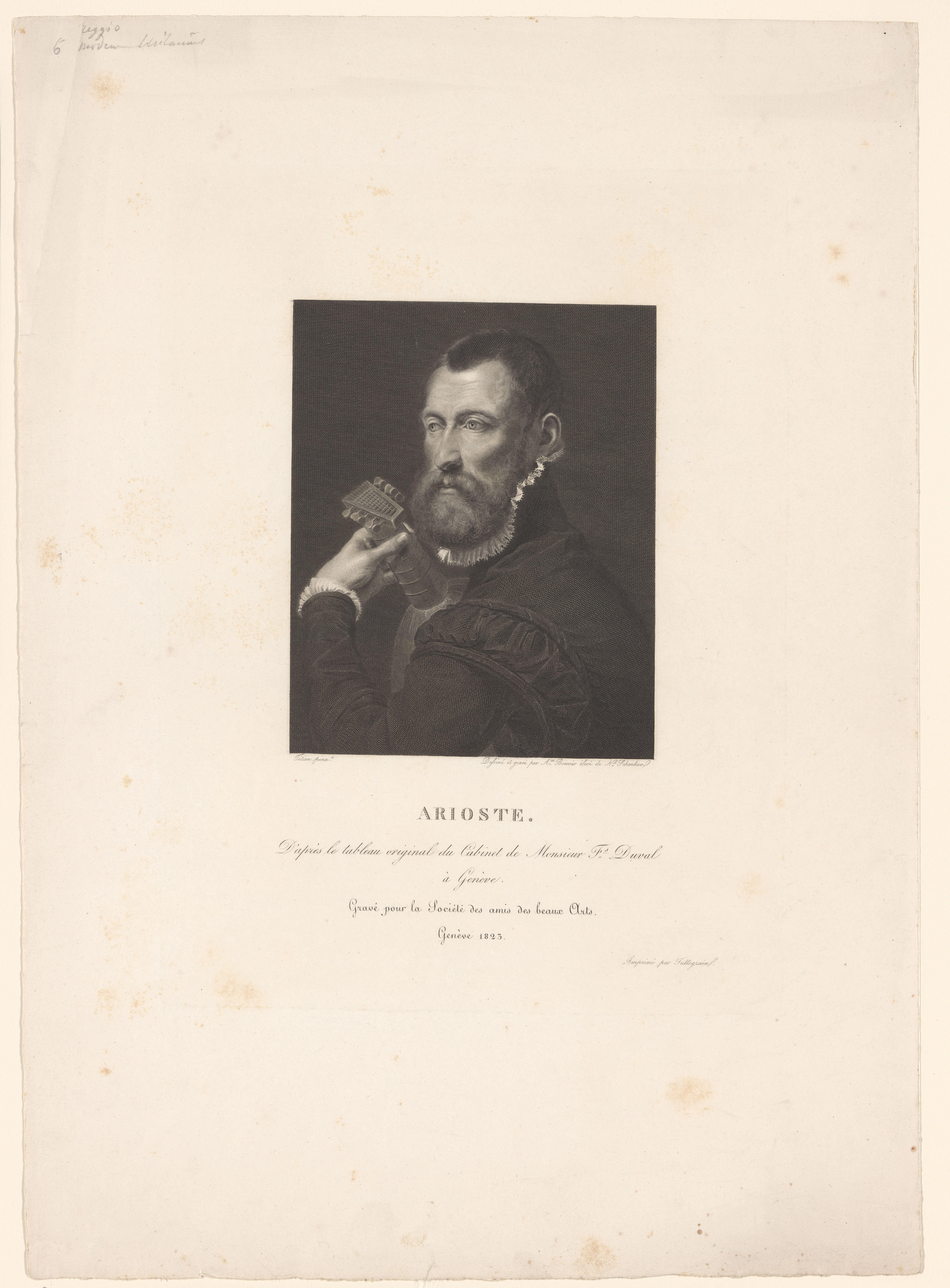 Portret van Ariosto by Abraham Bouvier