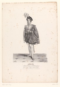 Portret van Armand Benoît Roussel als Henri V in de komedie La Jeunesse de Henri V
