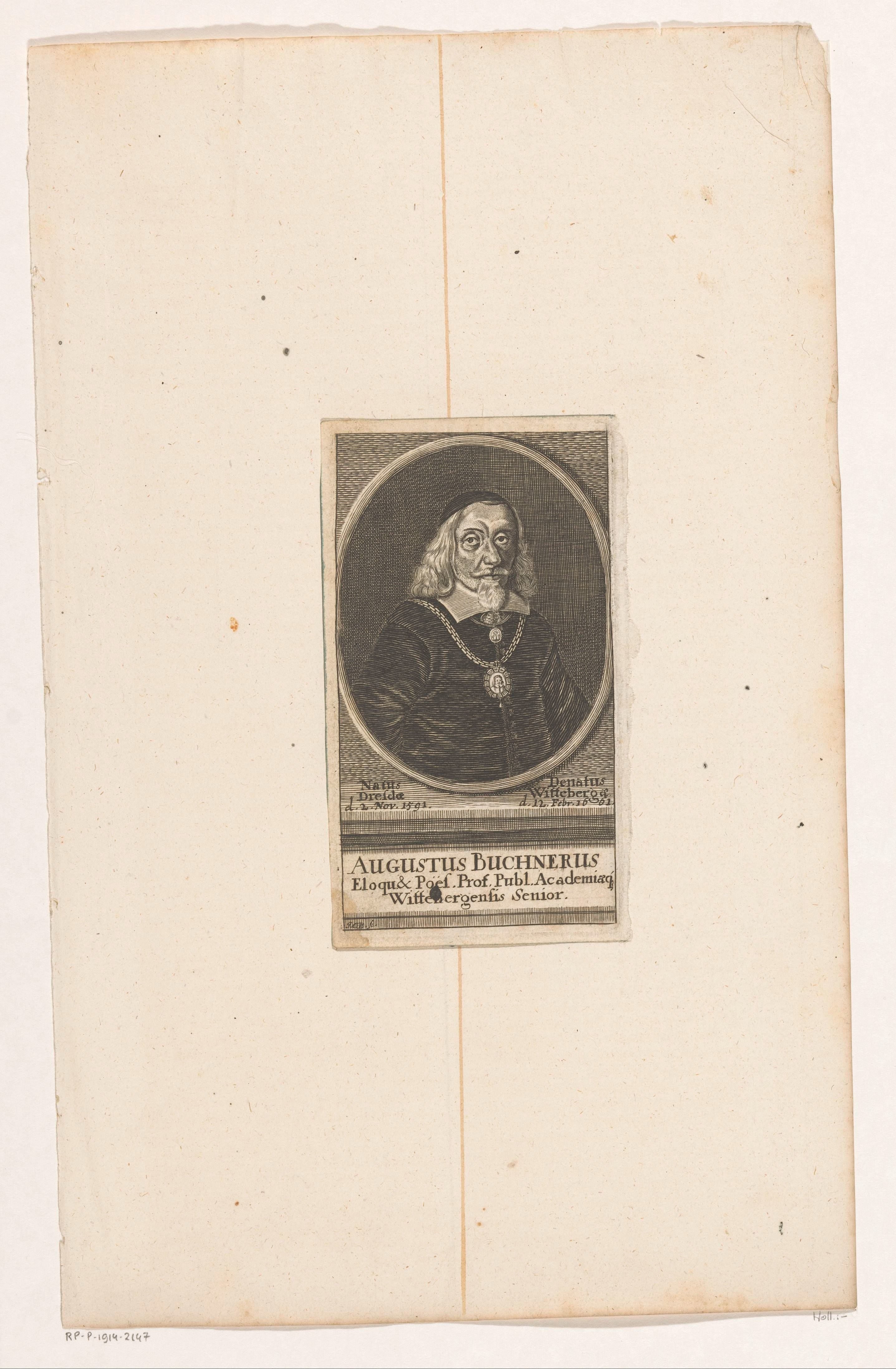 Portret van August Buchner by Johann Christoph Boecklin