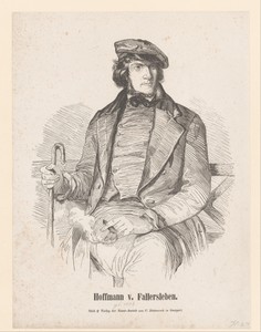 Portret van August Heinrich Hoffmann von Fallersleben