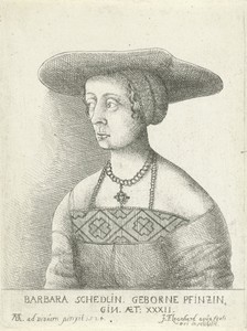 Portret van Barbara Schedlin op 32-jarige leeftijd