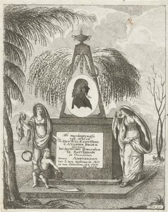 Portret van C.A. vanden Broeck op een grafmonument