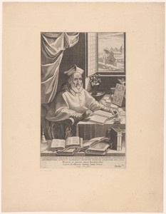 Portret van Caesar Baronius in zijn studeerkamer