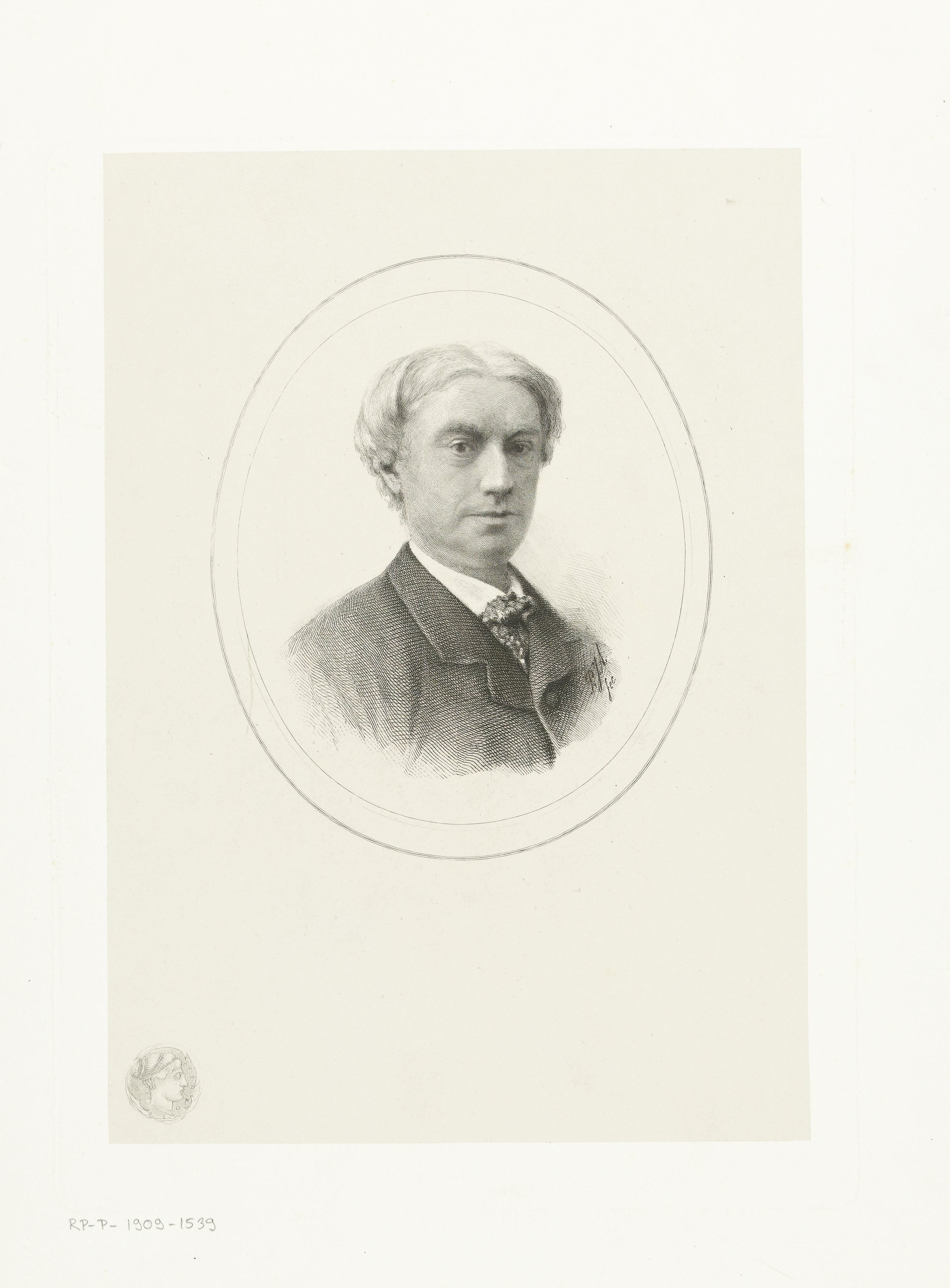 Portret van Carel Vosmaer by Petrus Johannes Arendzen
