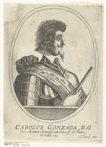 Portret van Carolus Gonzaga in ovaal