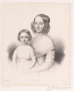 Portret van Catharina Petronella Maria Cochius met haar dochter