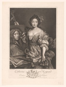 Portret van Catherine Mignard met haar vader Pierre Mignard