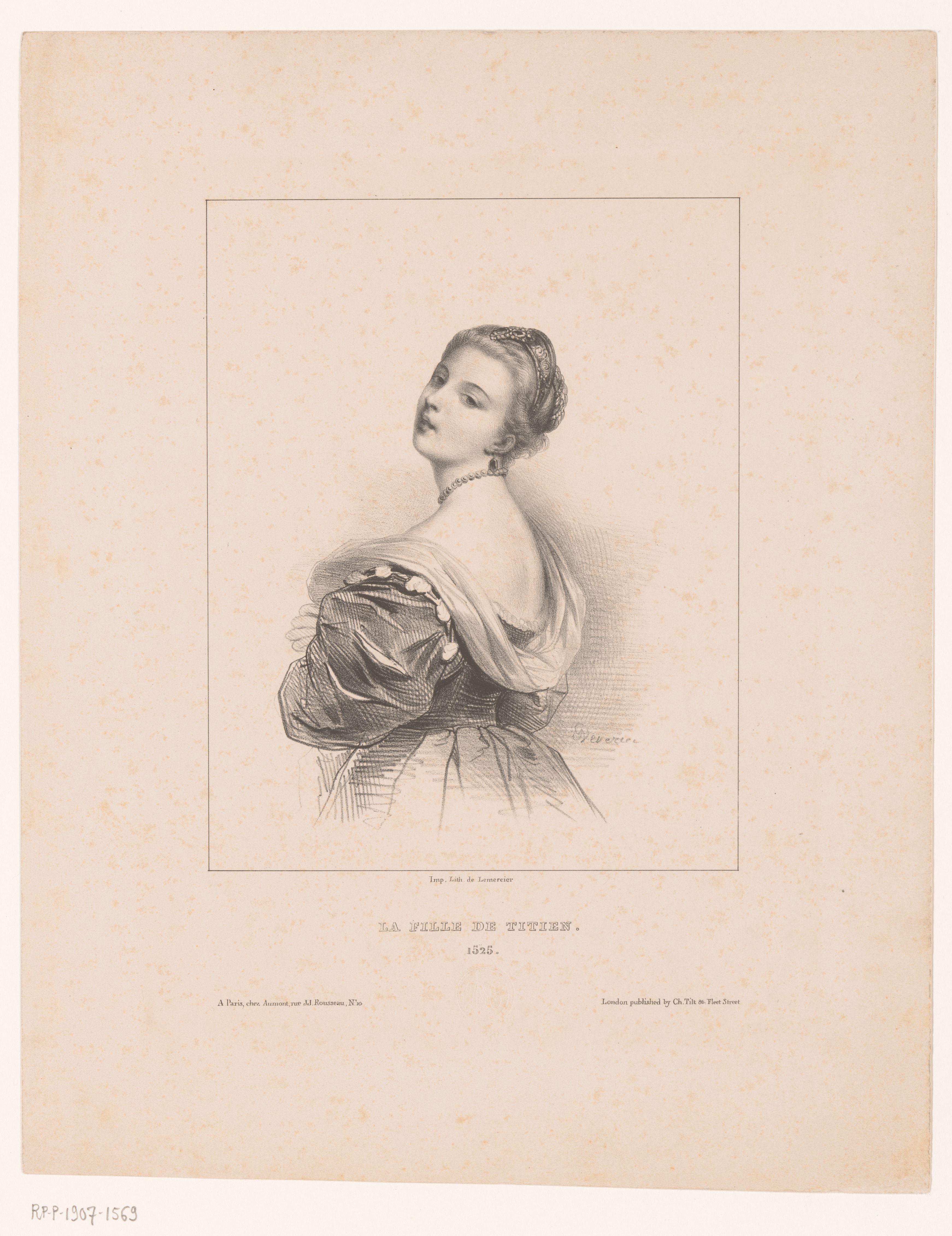Portret van Cecilia Soldano by Achille Devéria