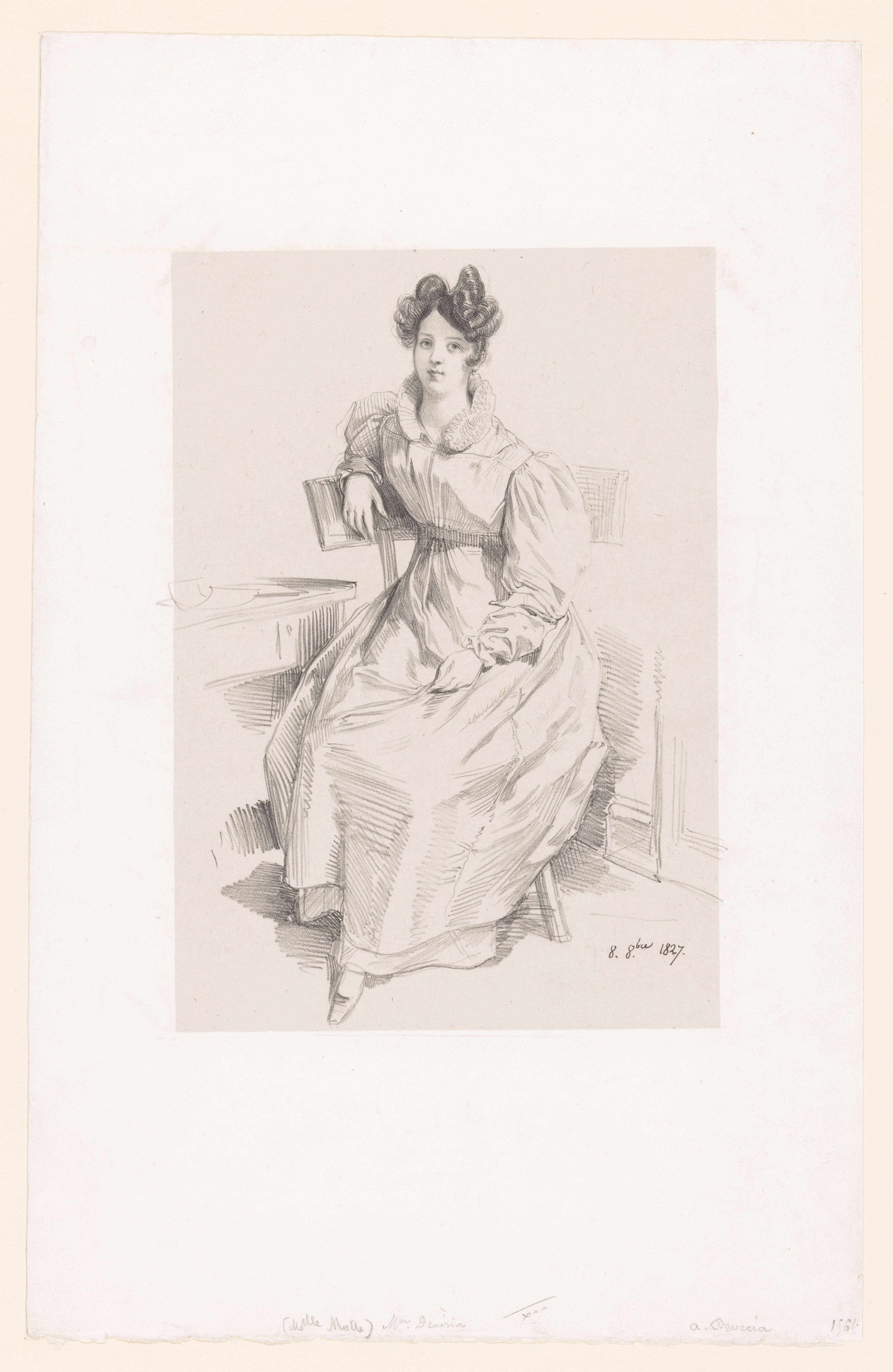 Portret van Céleste Motte by Achille Devéria
