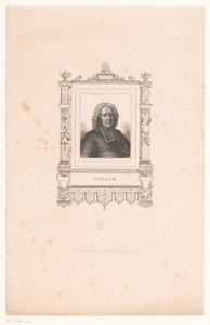 Portret van Chales Rollin in een versierde cartouche